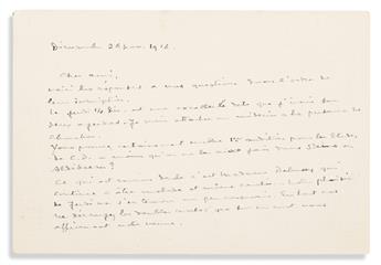 DEBUSSY, CLAUDE. Autograph Letter Signed, to pianist Walter Morse Rummel,